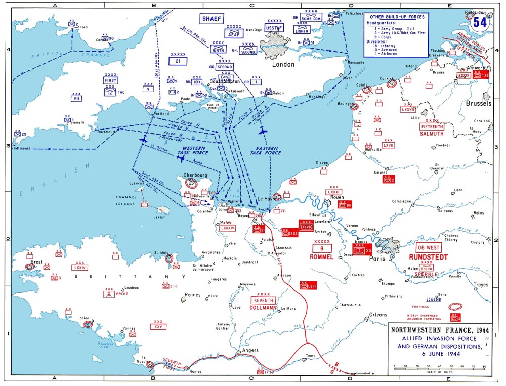 Normandy Invasion Plans Map